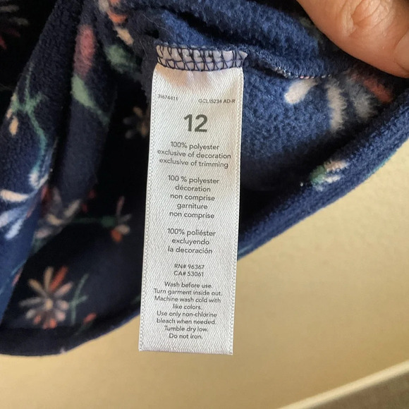 Oshkosh B'gosh Girls Floral Fleece Pullover‎ Size 12 - Picture 5 of 6